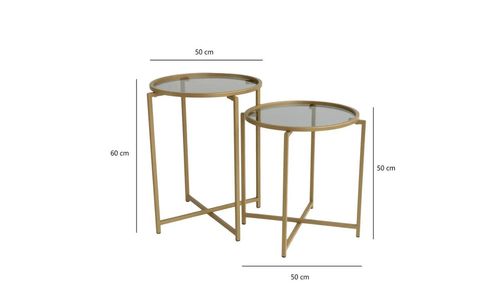 cumpără Măsuţă cafea Trendy S406, Aur 50x60x50cm, set în Chișinău 