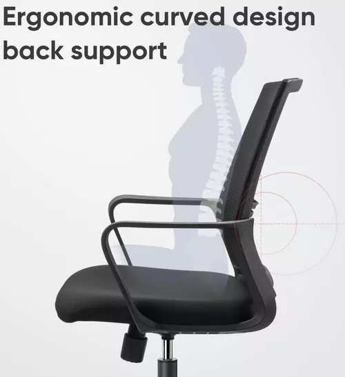 купить Офисное кресло Deli 4502 сетка и обивка, черное в Кишинёве 