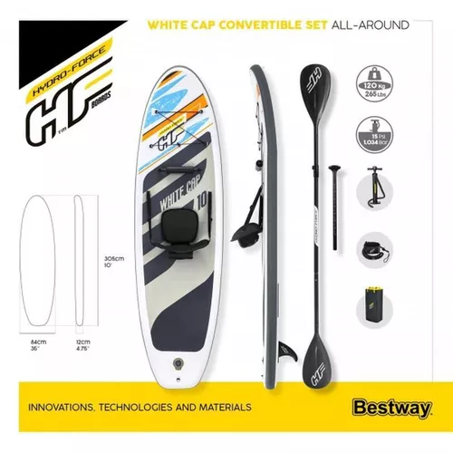 купить Аксессуар для плавания Bestway 65341BW SUP- White Cap 305х84х12cm в Кишинёве 