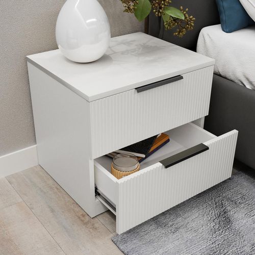 cumpără Noptieră Bayro Murano 550x500x450 Positano белый мат în Chișinău 