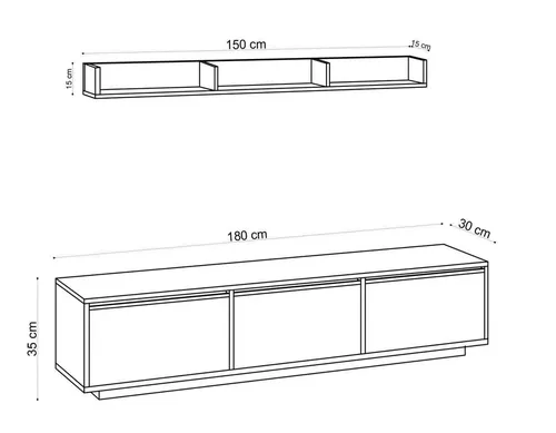 cumpără Comodă TV Trendy Prag, Alb 180x35x30cm în Chișinău 