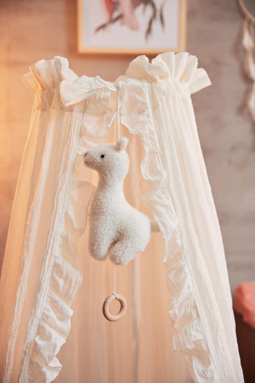 купить Кроватка Jollein 002-001-66041 Вуаль балдахин  Vintage Ruffle Ivory, 155 cm в Кишинёве 