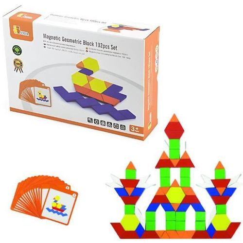 купить Набор для творчества Viga 50669 Magnetic Geometric Block (102buc) в Кишинёве 