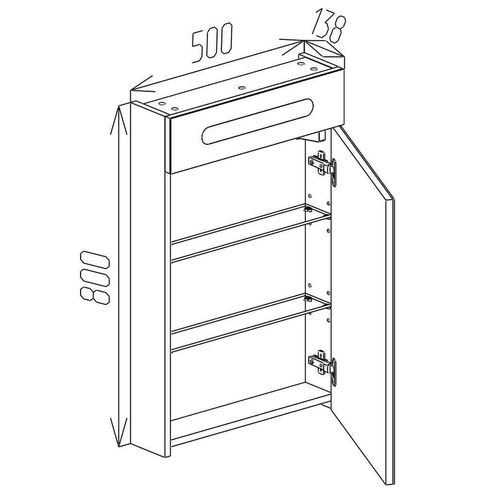 купить Зеркало для ванной Bayro Portis LED 500x800 универсальный, белый в Кишинёве 