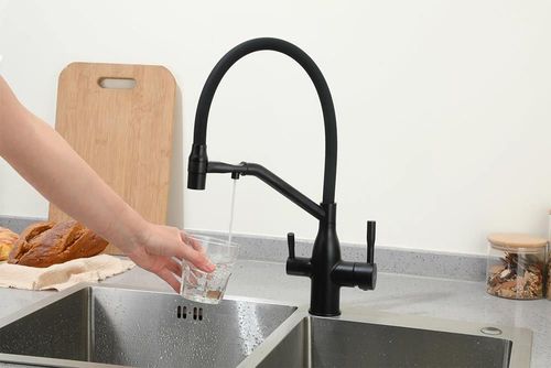 cumpără Bateria bucătărie Frap F 4397-6 (chiuveta plus flexibil) Alama NEGRU în Chișinău 