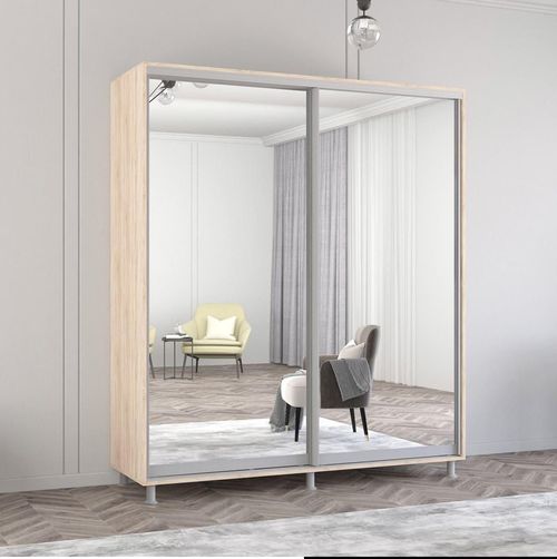 купить Шкаф Mobildor-Lux Aron-S uși glisante din oglinzi (200x60x220H cm) Sonoma в Кишинёве 