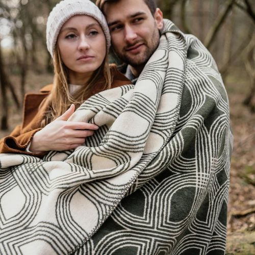 cumpără Textile de casă Ibena 3434/700 Jacquard Decke Cagliari Green/nature în Chișinău 