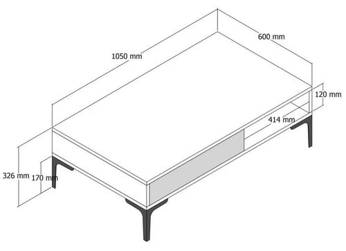 купить Журнальный столик Trendy Istanbul, Nuc, Smantana 105x32x60cm в Кишинёве 