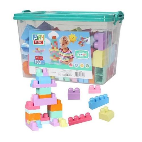 купить Конструктор miscellaneous 3158 Găleată cu blocuri pastel Play Blox, 133 piese в Кишинёве 