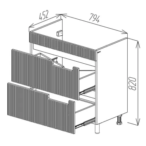купить Шкаф под умывальник Bayro Positano под умыв. Argo 800 белый мат в Кишинёве 