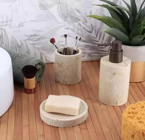 cumpără Pahar pentru periuțe de dinți Tendance 56216 Amalfi, natural, polirasina în Chișinău 