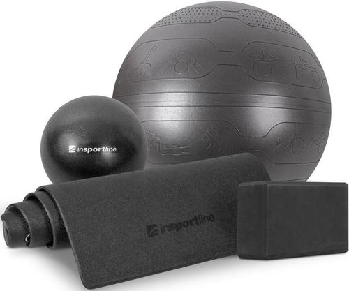 cumpără Echipament pentru yoga inSPORTline 13280 Set yoga black minge pilates/fitball/bloc/saltea (4 buc) în Chișinău 