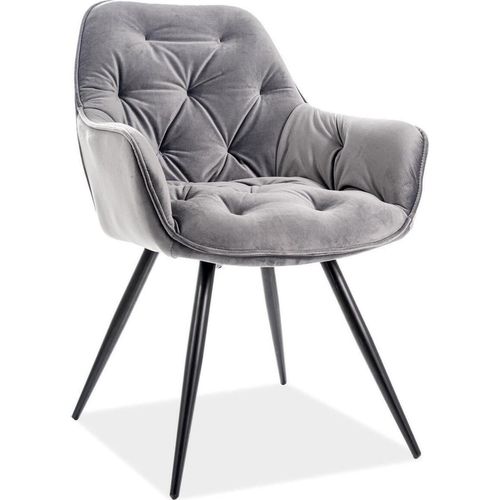 купить Стул Signal Cherry velvet szary bluvel 14/ met. czar в Кишинёве 