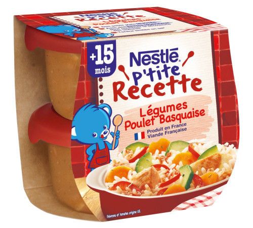 Orez cu legume si carne de pui in stil basc Nestle (12+ luni) 2 x 200 g 