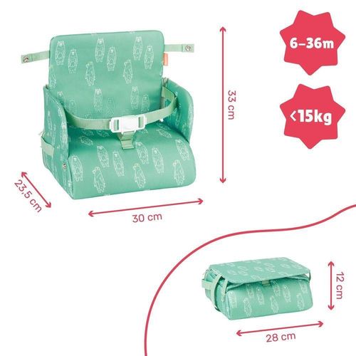 купить Стульчик для кормления Badabulle B009409 Booster pliabil Nomad Verde cu Ursuleti в Кишинёве 