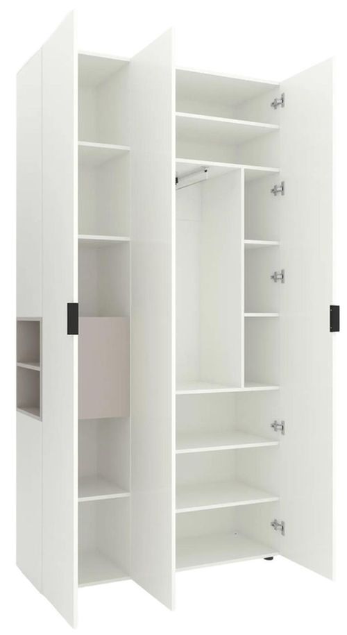 купить Шкаф Nex Home A015L cu usi batante 1200x420x2300mm, White Snow/Cashmere в Кишинёве 