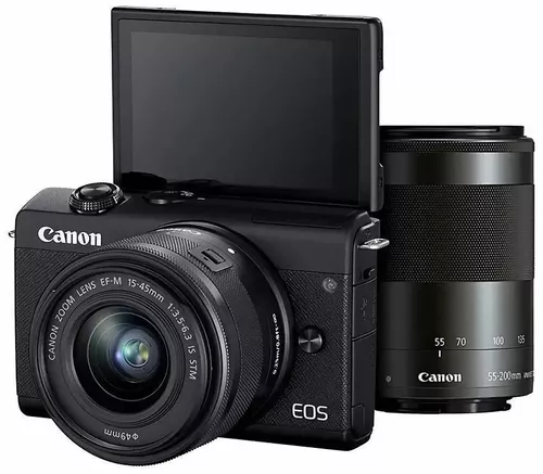 cumpără Aparat foto mirrorless Canon EOS M200 + 15-45 IS STM + 55-200 IS STM Black în Chișinău 