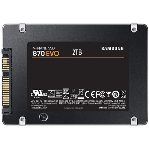 купить Внутрений высокоскоростной накопитель 2TB SSD 2.5 Samsung 870 EVO MZ-77E2T0B/EU, Read 560MB/s, Write 530MB/s, SATA III 6.0Gbps (solid state drive intern SSD/Внутрений высокоскоростной накопитель SSD) в Кишинёве 