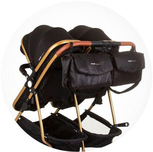 купить Детская коляска Chipolino Kbds02401og Duo Smart Obsidian / Gold в Кишинёве 