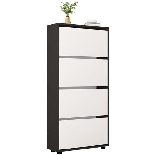 cumpără Raft pentru încălțăminte Mobildor-Lux Leo 90x27x164H cm Anthracite/White în Chișinău 