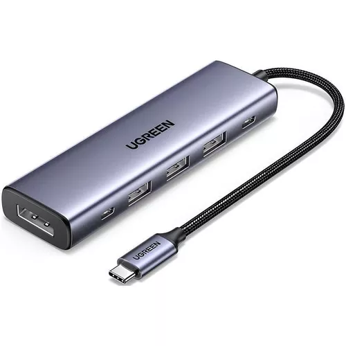 купить USB Hub Ugreen 75642 HUB 5in1 Type-C to DP 1. 4K@60Hz + 3*USB 3.0 + USB Type-C + PD 100W | CM511, Gray в Кишинёве 