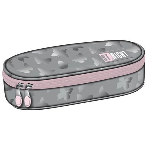 cumpără Penar școlar St.RIGHT 56719 Penar 23x9.5x6cm Silver Butterflies, textil în Chișinău 