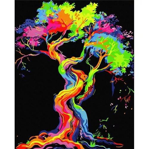 купить Картина по номерам BrushMe BSB0028FC 40x50сm (pânză neagră/fără cutie) Copacul viselor в Кишинёве 