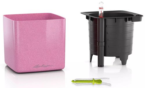 купить Цветочный горшок Lechuza Cube Glossy 14, Cherry Pie Glitter в Кишинёве 