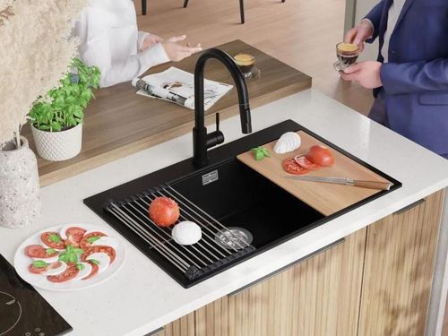 купить Мойка кухонная Primagran Oslo 80 Top Black + accesorii 530x780 MOMKC в Кишинёве 