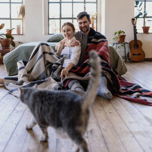 cumpără Textile de casă Ibena 3141/480 Jacquard Decke Latina Dark grey/terra în Chișinău 