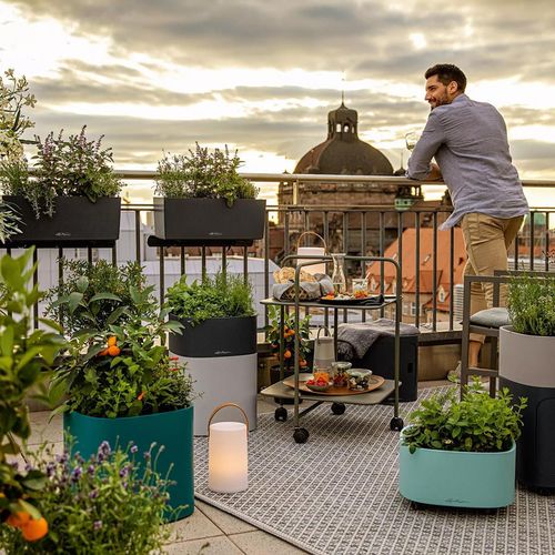 cumpără Ghiveci pentru flori Lechuza Pila Planter, Petrol Blue în Chișinău 