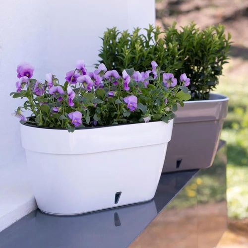 купить Цветочный горшок Santino Jardiniera Asti 300 (5.2L, Alb/Negru) в Кишинёве 