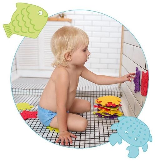 купить Коврик для ванной Roxy Kids RBM-010-12 Sea Animals, мини-коврики для ванны, яркий 12шт в Кишинёве 