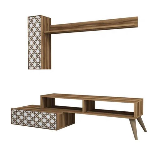 cumpără Set mobilă living Trendy Planeta, Nuc, Alb 150x37x37cm în Chișinău 