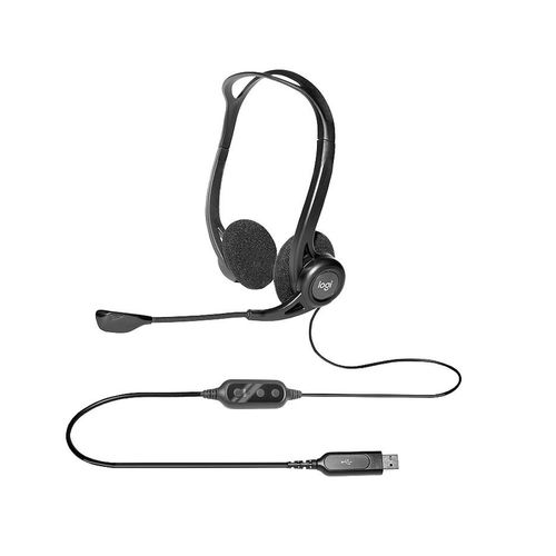 cumpără Casti cu microfon Logitech 960 Black USB PC Stereo Headset, Headset: 20–20,000 Hz, Mic: 100–16,000 Hz, 2.4m, 981-000100 (casti cu microfon/наушники с микрофоном) în Chișinău 