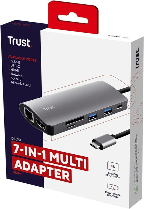 cumpără Adaptor IT Trust Dalyx 7-in-1 USB-C Multiport Adapter în Chișinău 