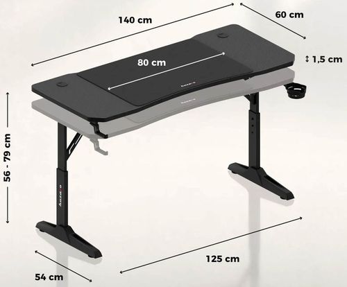 cumpără Masă pentru calculator Huzaro Hero 3.6 black în Chișinău 