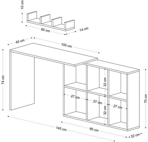 купить Офисный стол Trendy Blake 74x145x45cm в Кишинёве 