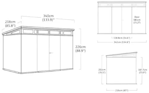 купить Садовый сарай Keter 57968 Artisan 11X7, 342x218x226cm, brun-gri/antracit в Кишинёве 