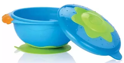 купить Посуда для кормления Nuby ID5322 Глубокая тарелка с крышкой на присоске для СВЧ-печи (9m+) 1 шт в Кишинёве 