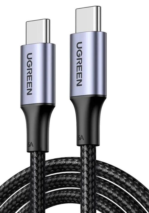 cumpără Cablu telefon mobil Ugreen 70428 Type-C 2.0 to Type-C 2.0 5A 100W 1.5M Aluminum Braided US316, Black în Chișinău 