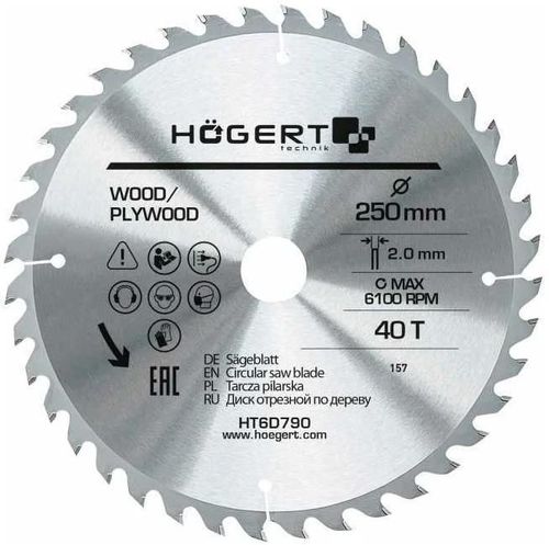 купить Диск отрезной Hoegert Полотно дисковой пилы 250*40T*30 HT6D790 в Кишинёве 