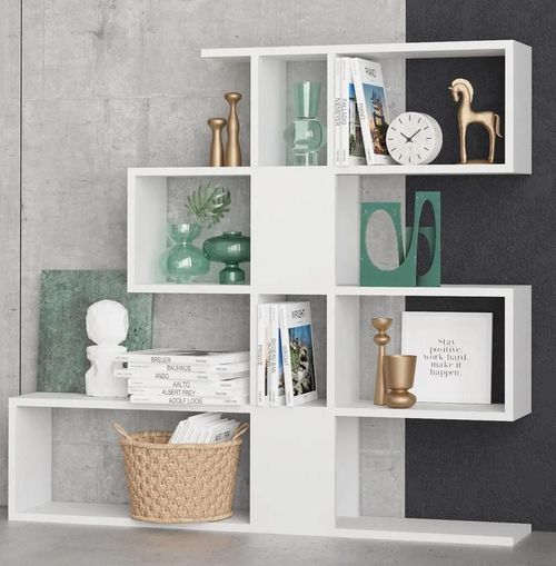 cumpără Raft de birou Trendy Karlin, Alb 120x109x20cm, raft de carti în Chișinău 