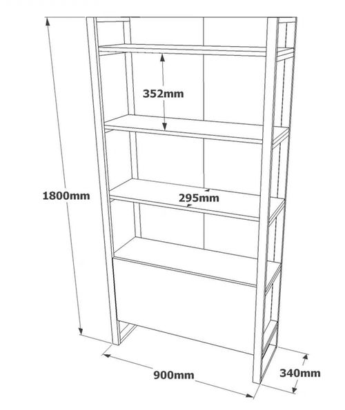 cumpără Raft de birou Trendy ML6-A 90x180x34cm, raft de carti în Chișinău 