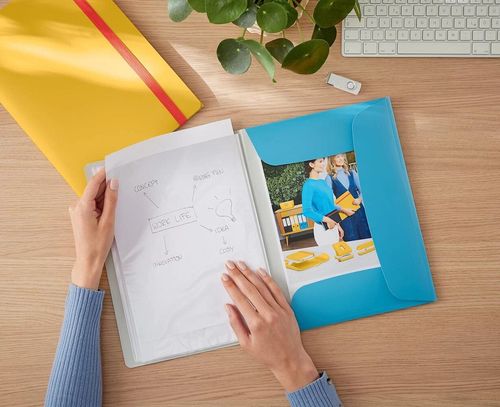 купить Папка для документов Leitz 46700061 Mapa cu folii Cosy A4, 20 folii, albastra в Кишинёве 