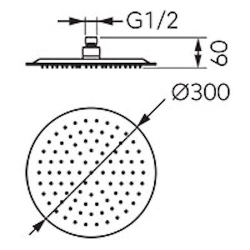 cumpără Pălărie de duș Ferro DSN07BL negru inox Dus plafon d.300 în Chișinău 