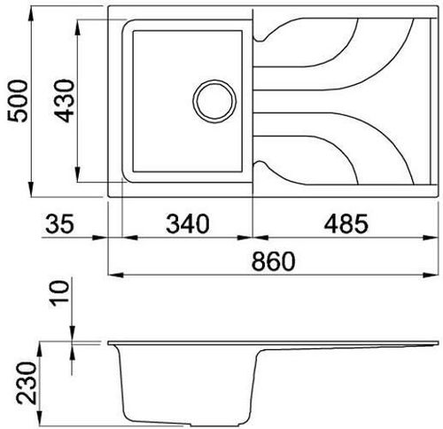 купить Мойка кухонная Elleci EGO 400 (860x500 mm) 59 antracite в Кишинёве 