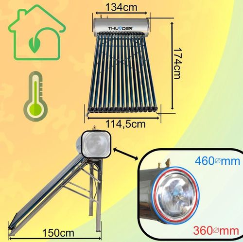 купить Вакуумный солнечный коллектор Thunder KSC-150L Напорная солнечная панель с баком в Кишинёве 
