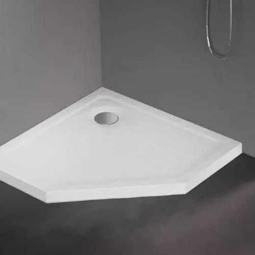 купить Душевой поддон New Trendy Tray Mild Stone Pentagonal white 80x80x4,5 B-0539 в Кишинёве 