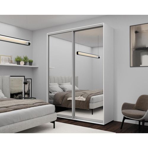 cumpără Dulap Nex Home Dulap cu uși glisante, 180x60x240cm, Oglinda, Alb în Chișinău 